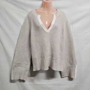 Intimately Free People Pullover Sweater Women Size S Ribbed Beige